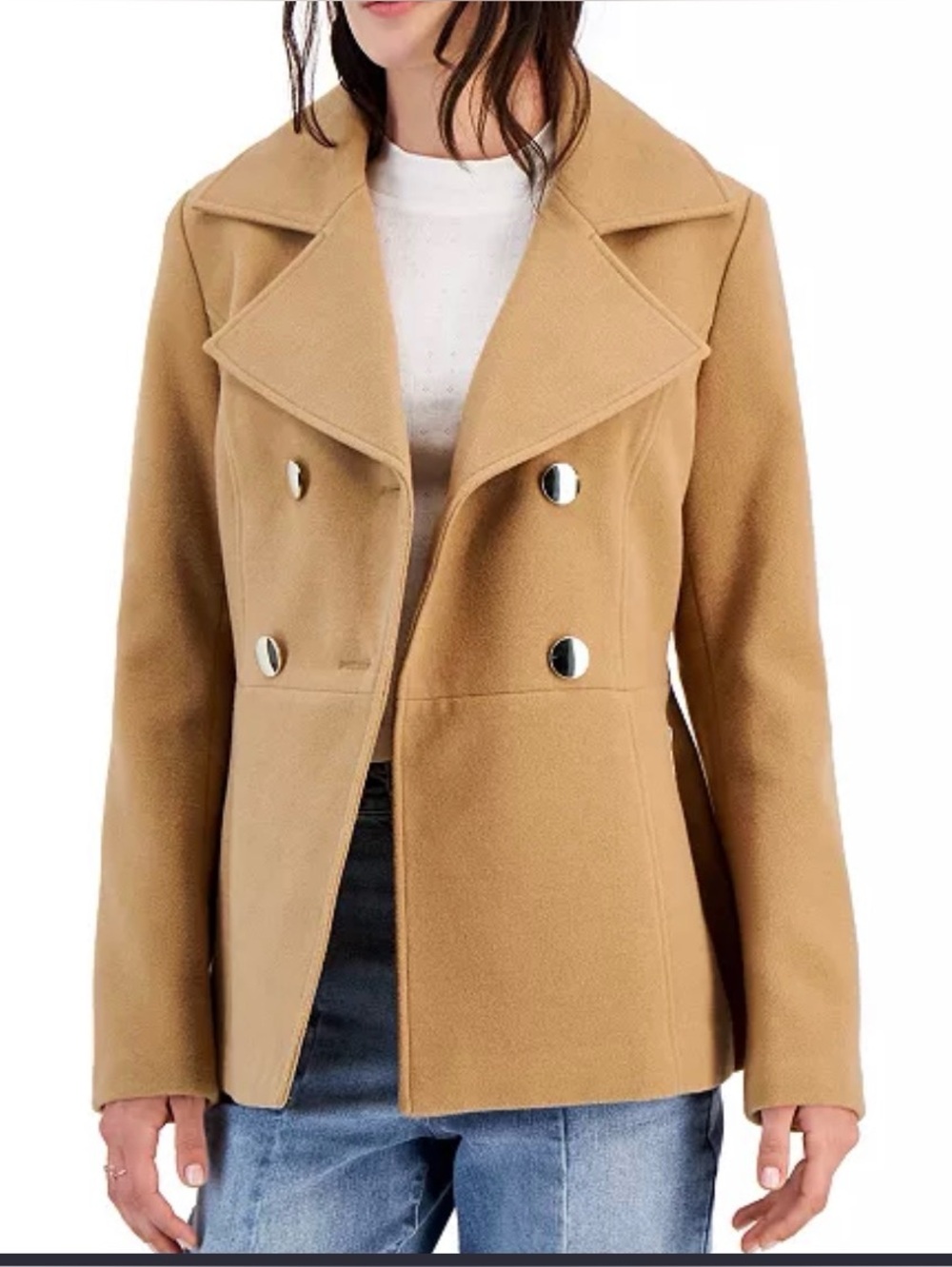 Maralyn & Me Double-Breasted Long-Sleeve Peacoat